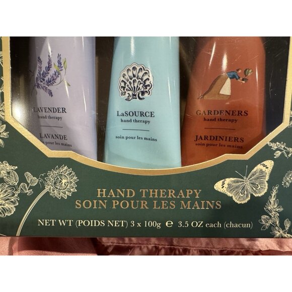 CRABTREE & EVELYN HAND THERAPY SET GARDENERS/LA SOURCE/LAVENDER & VERBENA 3.05OZ - Picture 3 of 4